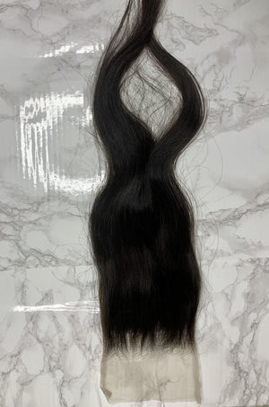 5x5 Raw Indian Straight(ish) Lace Closure